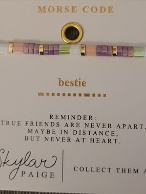 NEW 'Bestie' Morse Code Bracelet - Purple, Pink & Green